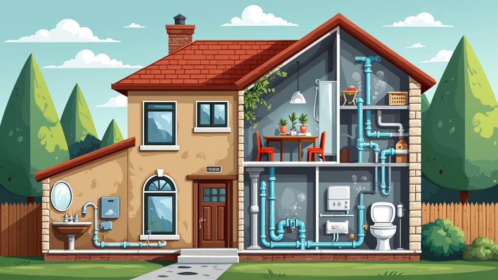 Home's plumbing system and the potential sources of sewer odors.